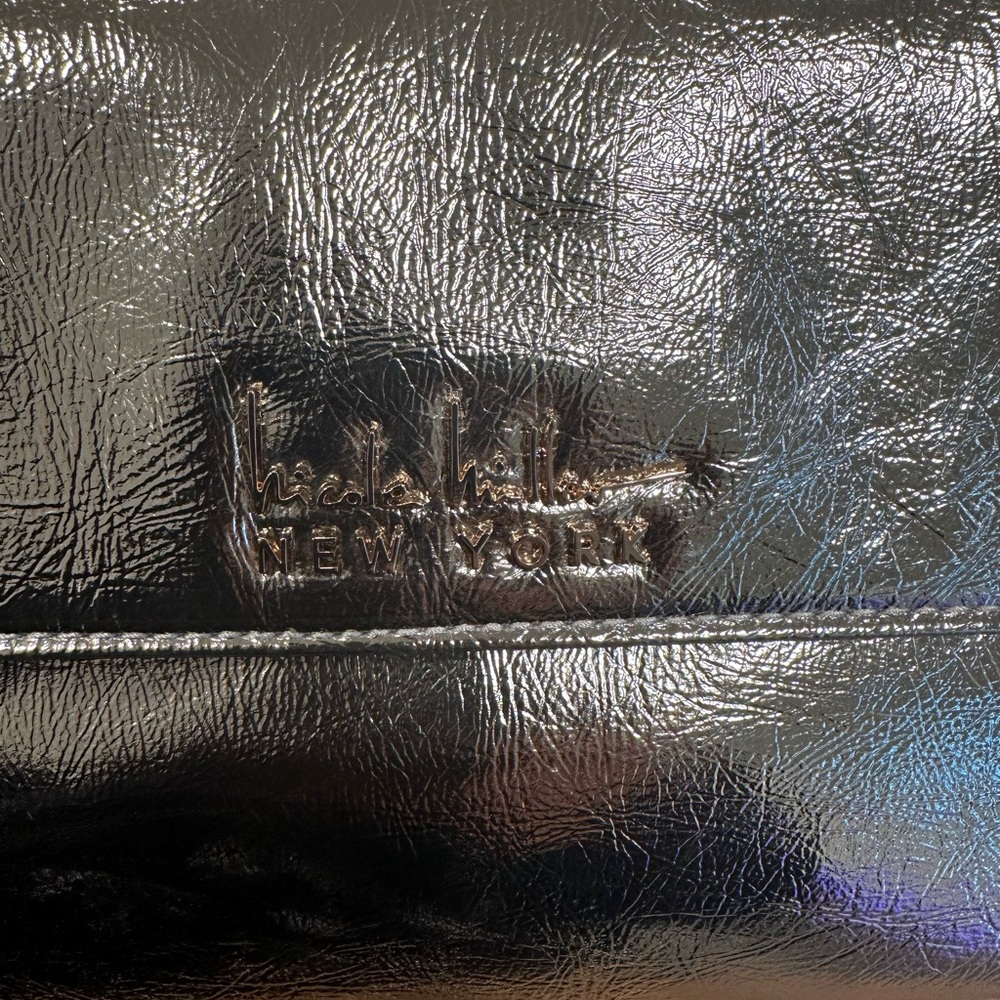Nicole Miller gold metallic vegan leather shoulder purse bag NWT - Picture 2 of 6